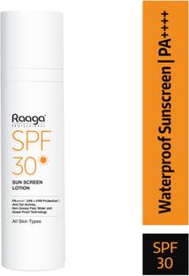 RAAGA PROFESSIONAL Sunscreen - SPF 30 PA++++ Sunscreen, Waterproof & Non-Greasy Lotion