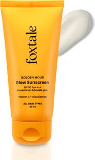 Foxtale Sunscreen - SPF 50 PA+++ Glow Sunscreen with Vitamin C & Niacinamide for a Dewy Glow