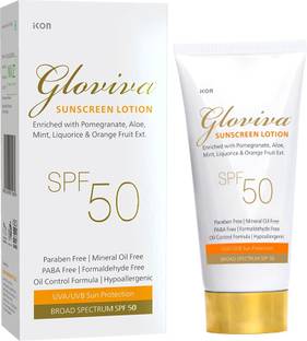 Gloviva Sunscreen - SPF 50 PA++ Sunscreen Lotion (SPF 50) 50 ml | With Aloe Vera | UVA & UVB Protection