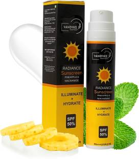 Vandyke Sunscreen - SPF 50 PA+++ Radiance Sunscreen with Pineapple & Niacinamide - SPF 50+ PA+++