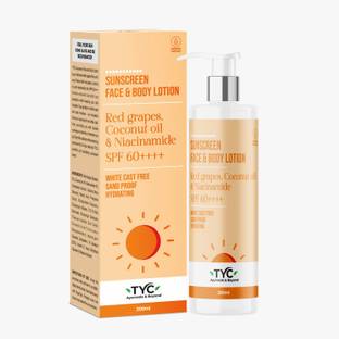 Tyc Sunscreen - SPF 60 PA++++ Sunscreen for Face and Body, With Niacinamide, No White Cast and Sand Proof