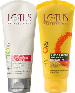 Lotus Professional Sunscreen - SPF 50 Ultra-Protect Sunblock SPF70_50g & Whitening Facewash 100g