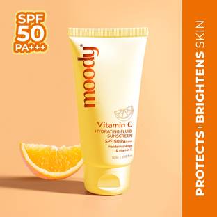 MOODY Sunscreen - SPF 50 PA+++ Vitamin C Hydrating Fluid Sunscreen Mandarin Orange & Vitamin E