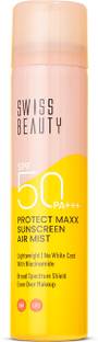 SWISS BEAUTY Sunscreen - SPF 50 PA+++ Protect Maxx Sunscreen Air Mist | SPF 50 PA+++ | With Niacinamide