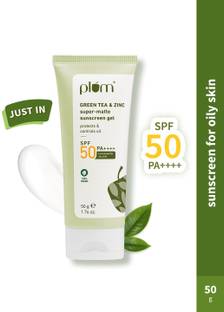 Plum Sunscreen - SPF 50 PA++++ Green Tea & Zinc Super-Matte SPF 50 Sunscreen Gel | For Oily Skin |