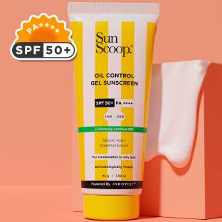 SunScoop Sunscreen - SPF SPF 50+ PA++++ Oil Control Gel Sunscreen| For Oily Skin, No White Cast, UV