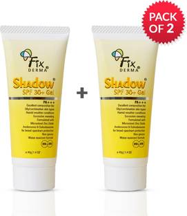 Fixderma Sunscreen - SPF 30+ PA+++ Shadow Sunscreen SPF 30+ Gel For Oily Skin, UVA-UVB Protection, Pack of 2