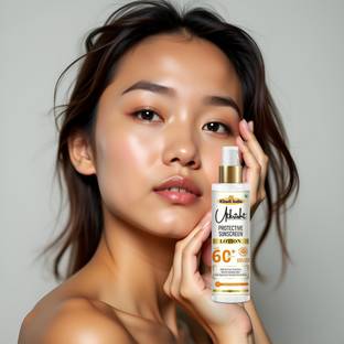 Utkrisht Sunscreen - SPF 60+ PA+++ Khadi Herbal Sunscreen Lotion SPF 60 for Skin Freshness and Repair