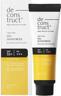 deconstruct Sunscreen - SPF 55+ PA+++ Lightweight Gel Sunscreen | No White Cast | For men & Women |