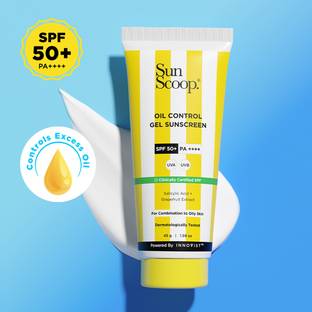 SunScoop Sunscreen - SPF 50+ PA++++ Oil Control Gel Sunscreen | For Oily Skin, No White Cast, UV