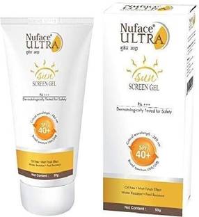 NuFace Sunscreen - SPF 50 PA+++ Ultra Sunscreen Gel, Oil Free, Water Resistant, For All Skin Type