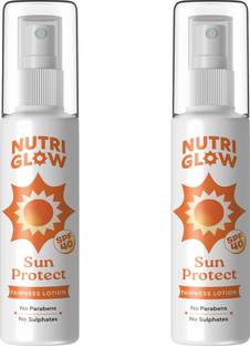 NutriGlow Sunscreen - SPF 40 PA+++ Sunscreen Fairness Lotion SPF 40 PA+++, Tan Free Skin,120ml, Pack of 2