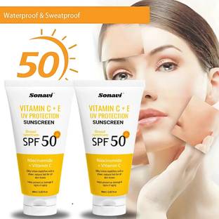 Sonavi Sunscreen - SPF 50 PA+++ Sunscreen Cream Daily Glow With Vitamin C+E For Sun Protection