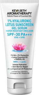 KEYA SETH AROMATHERAPY Sunscreen - SPF 30 PA+++ 1% Hyaluronic Lotus Sunscreen GEL Serum, SPF 30 UVA + UVB, Water Resistant