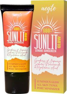 aegte Sunscreen - SPF 60 PA++ Sunlit Glow Strobe Sunscreen (Moisturizer + Highlighter)