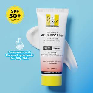 SunScoop Sunscreen - SPF 50+ PA++++ Ceramide & Rice Water Gel Sunscreen | Sunscreen for Women & Men