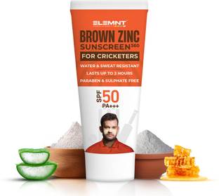 Elemnt Sports Science Sunscreen - SPF 50 PA+++ Brown Zinc Sunscreen 360 - Zinc Oxide Sunscreen