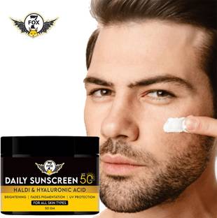 7 FOX Sunscreen - SPF 50 PA+++ Sunscreen SPF 50 with Haldi & Hyaluronic Acid| PA+++ | UVA UVB Sun Protection
