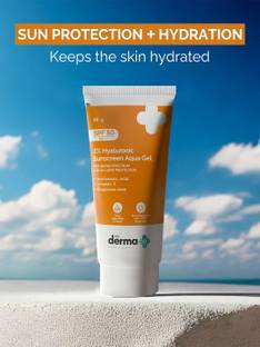 The Derma Co Sunscreen - SPF 50 PA++++ 1% Hyaluronic Sunscreen Aqua Gel Lightweight, No white-cast for Broad Spectrum