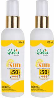 Globus Remedies Sunscreen - SPF 50 PA+++ Sunscreen Lotion, Set of 2