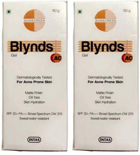 Blynds Sunscreen - SPF 50 PA+++ AC Sunscreen Gel Oil free 50g ( Pack of 2 )