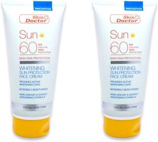 SKIN DOCTOR Sunscreen - SPF 50 Sun SPF60 Whitening Sun Protection Face Cream (Pack of 2, 150ml each)