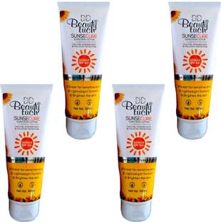 DOOMSDAY Sunscreen - SPF 50 PA+ BEAUTY TUCH SUNSCREEN LOTION FOR FULL PROTECTION UVA/UVB RAYS PACK OF 4