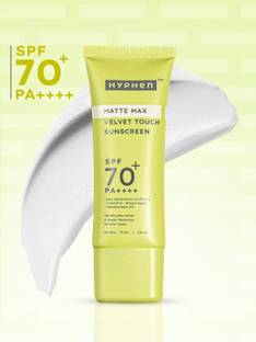 HYPHEN Sunscreen - SPF 70+ PA++++ Matte Max Velvet Touch | Sweat & Water Resistant | 12Hrs UVA-UVB Protection