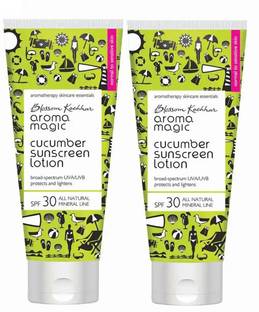 Aroma Magic Sunscreen - SPF 30 PA++ Cucumber Lotion | Lightens & Protects skin from UVA/UVB | Pack of 2