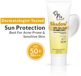 Fixderma Sunscreen - SPF 50+ PA+++ Shadow Sunscreen SPF 50+ PA+++ Gel, Lightweight & No White Cast For Oily Skin
