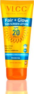 VLCC Sunscreen - SPF 20 PA++ Fair + Glow Sun Screen Lotion - Brightening formula sunscreen
