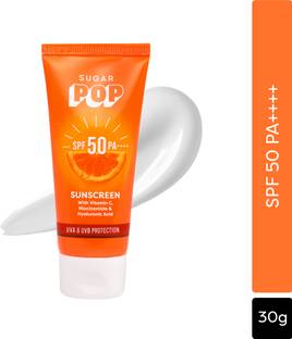 SUGAR POP Sunscreen - SPF 50 PA++++ SPF 50 PA++++ UVA/UVB With Vitamin C, Niacinamide & Hyaluronic | 30 gms