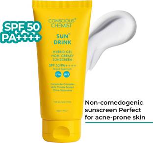 Conscious Chemist Sunscreen - SPF 50 PA++++ Ceramides Sunscreen SPF 50 PA++++ | Olive Squalane | Lightweight & No White Cast