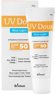 Brinton Sunscreen - SPF 50 PA+++ UV Doux Blue Gel UVA/UVB With Broad Spectrum, Water Resistant Best SPF