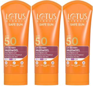 LOTUS HERBALS Sunscreen - SPF 50 PA+++ Safe Sun UV Screen Matte Gel- SPF50
