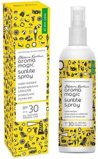 Aroma Magic Sunscreen - SPF 30 PA++ Sunlite Spray With Broad Protection UVA/UVB| Water-Resistant | Mineral