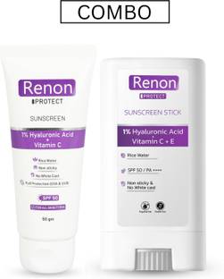 Renon Sunscreen - SPF 50 PA++++ Protect Sunscreen for Women & Men | Sunscreen for Oily & Dry Skin| No White Cast