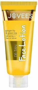 JOVEES Sunscreen - SPF 50 PA++ Ayurvedic De-Tan Lotion Ginger Lily Green Tea