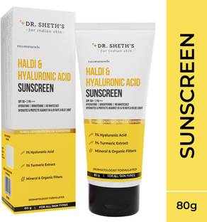 Dr. Sheth's Sunscreen - SPF 50 PA++++ Haldi & Hyaluronic Acid Sunscreen SPF 50+ | Protects from UVA/UVB & Blue Light