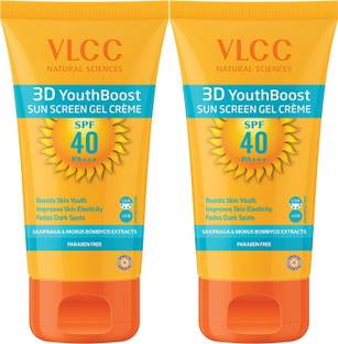 VLCC Sunscreen - SPF 50 PA+++ 3D YouthBoost Premium Sunscreen Gel SPF 40 Combo Pack of 2 (100gm X 2)
