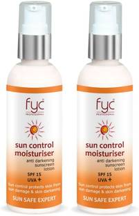 FYC PROFESSIONAL Sunscreen - SPF 50 PA+ Sun Control Moisturiser - SUN SAFE EXPERT SPF 15 UVA + Anti-Darkening Lotion