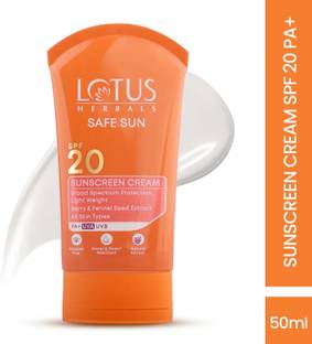 LOTUS HERBALS Sunscreen - SPF 50 PA+ Safe Sunscreen Cream PA+ SPF 20