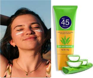 GABBU Sunscreen - SPF 45 PA+++ Sunscreen - SPF 50 PA+++ Professional Care Aloe Vera Sunscreen Lotion