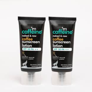 mCaffeine Sunscreen - SPF 50 PA++ Coffee Sunscreen for Sun Protection & D Tan, No White Cast - Pack of 2