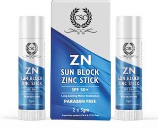 CSC Sunscreen - SPF 50 PA++ ZN Sunblock Zinc Oxide Stick - SPF 50+ Broad Spectrum Sports Stick