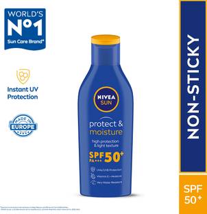 NIVEA Sunscreen - SPF 50+ PA++++ UVA UVB, Moisturizing Lotion with Vitamin E, For Men & Women