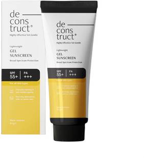 deconstruct Sunscreen - SPF 55+ PA+++ Lightweight Gel Sunscreen | No White Cast | For men & Women |