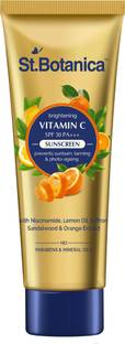 St.Botanica Sunscreen - SPF 50 PA+++ Vitamin C Sunscreen With SPF 30 | PA +++, Mineral Based & Water Resistant