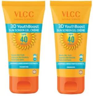 VLCC Sunscreen - SPF 50 PA+++ 3D Youth Boost Sunscreen Gel Cream - 100 g (Pack of 2)
