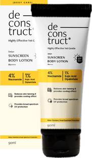 deconstruct Sunscreen - SPF 50 PA++++ Detan Sunscreen Body Lotion | For Reducing Tan Lines & Skin Brightening